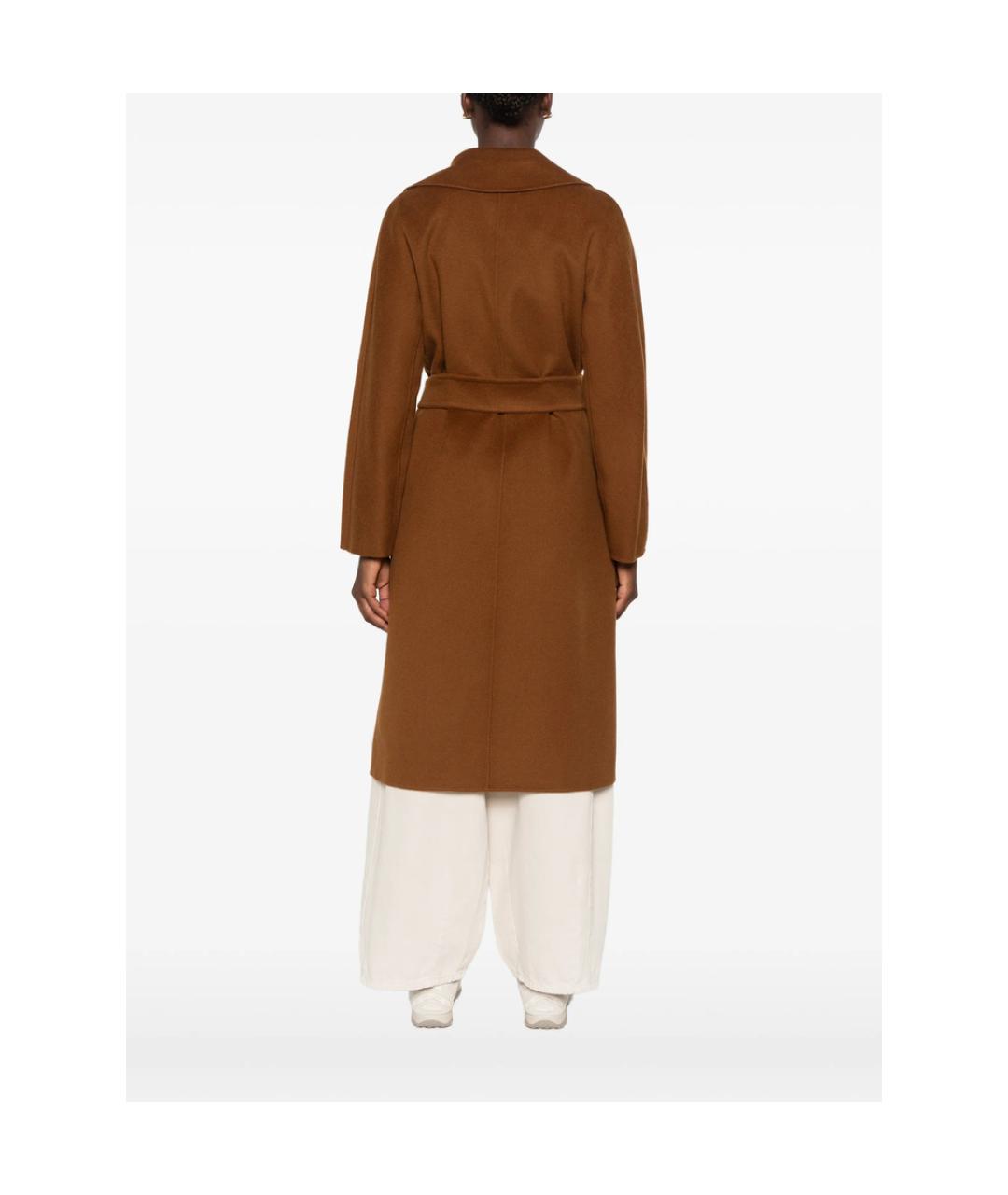 MAX MARA STUDIO Коричневое кашемировое пальто, фото 2