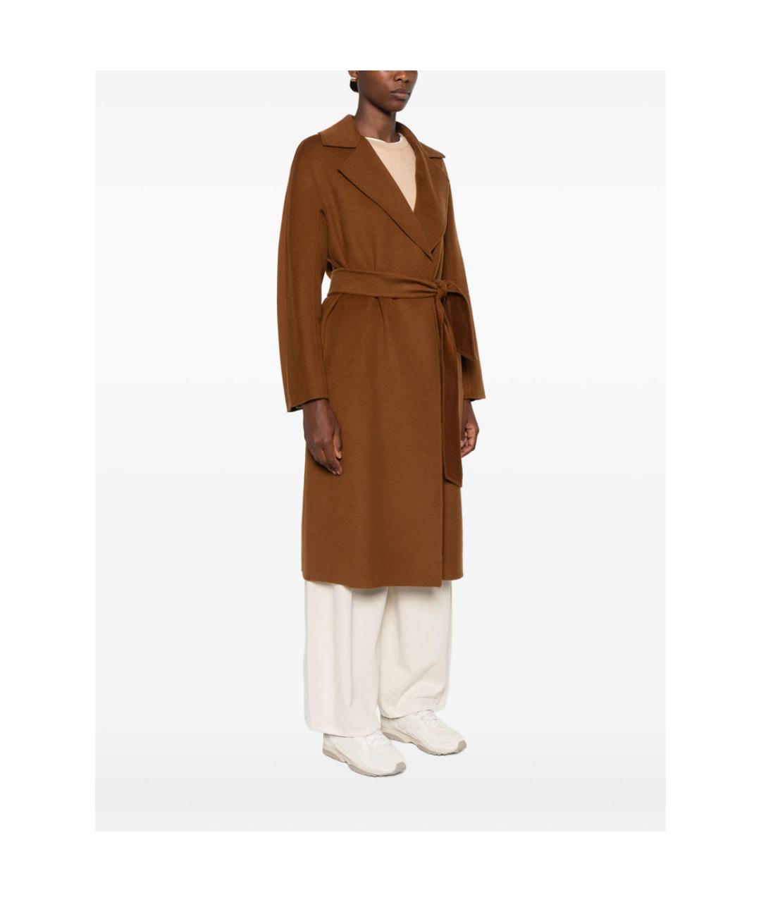 MAX MARA STUDIO Коричневое кашемировое пальто, фото 4