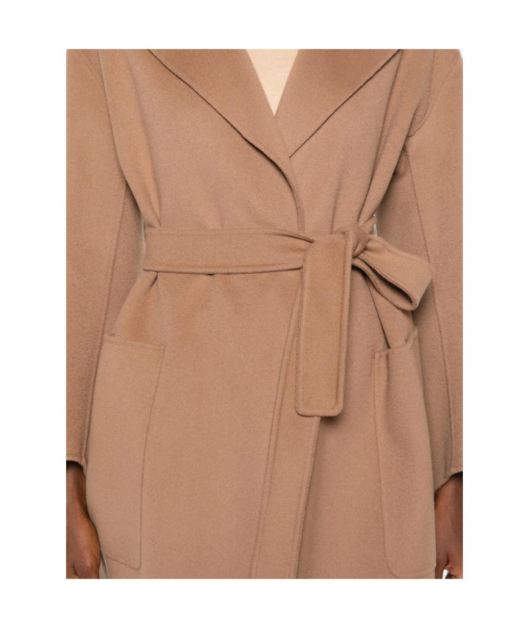 'S MAX MARA Коричневое шерстяное пальто, фото 2