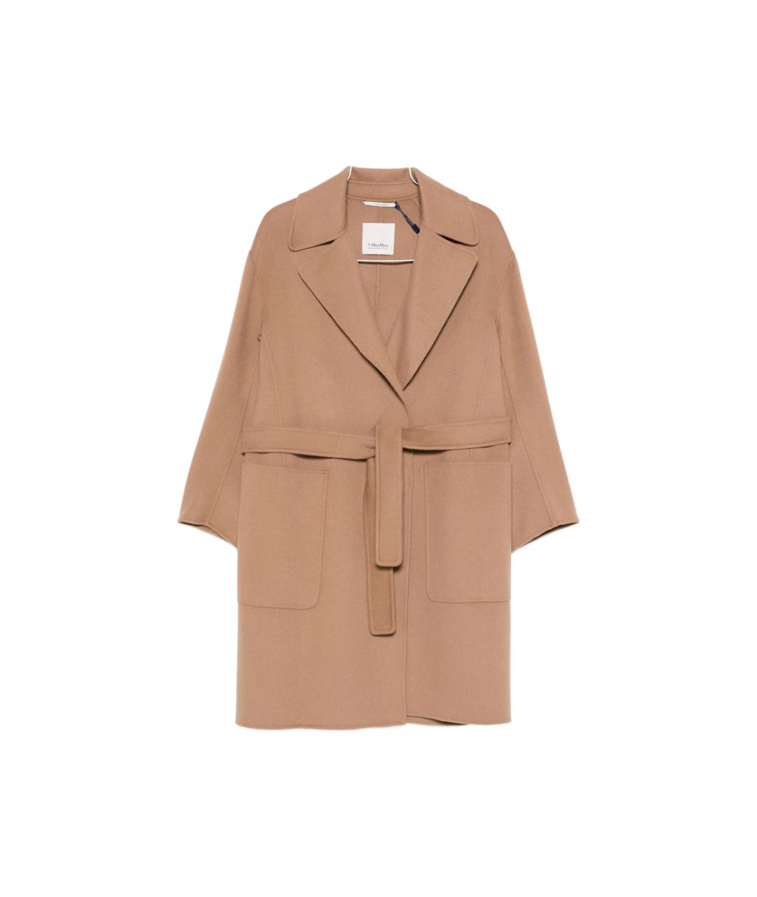 'S MAX MARA Коричневое шерстяное пальто, фото 1