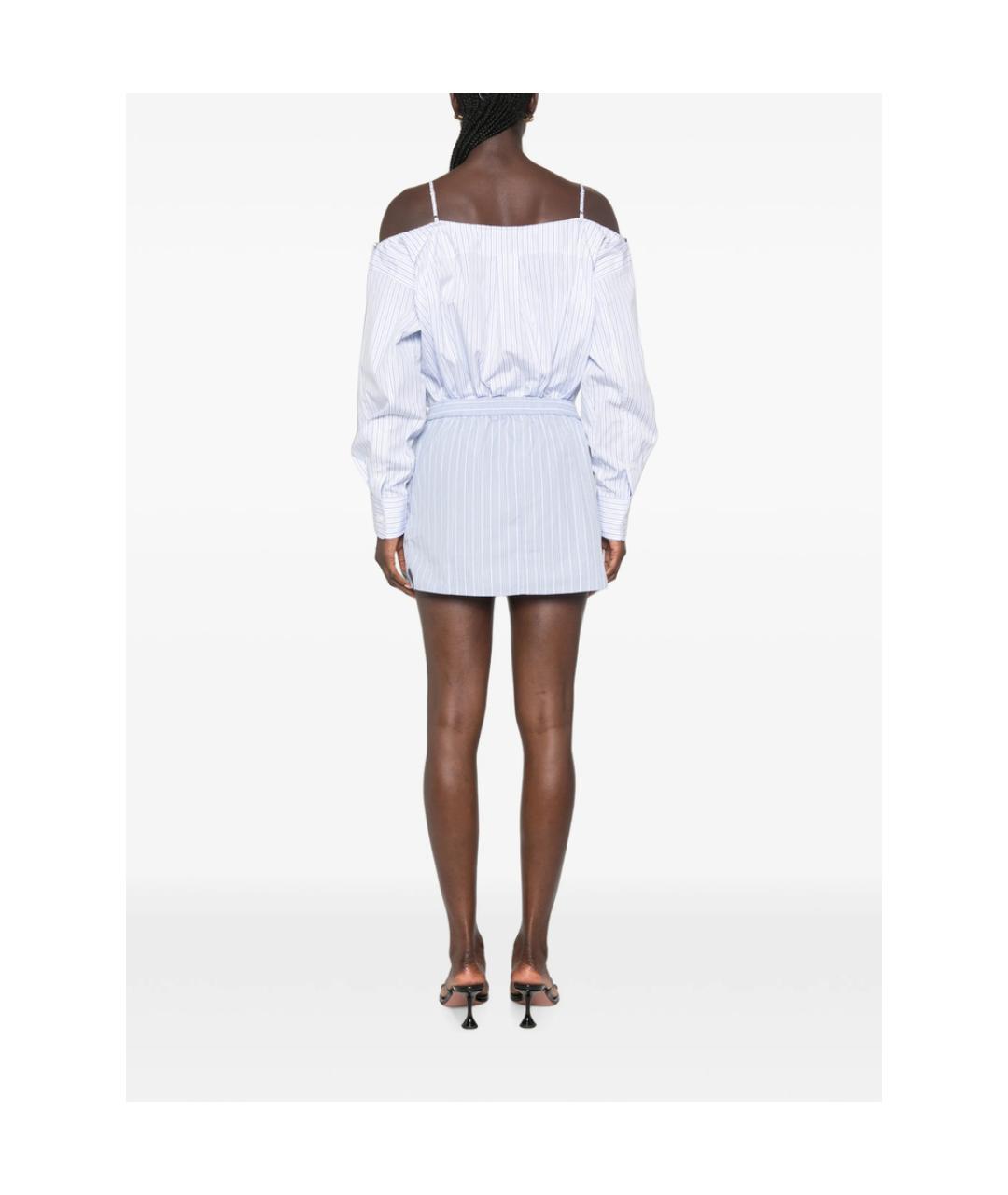 ALEXANDER WANG Голубое хлопковое повседневное платье, фото 2
