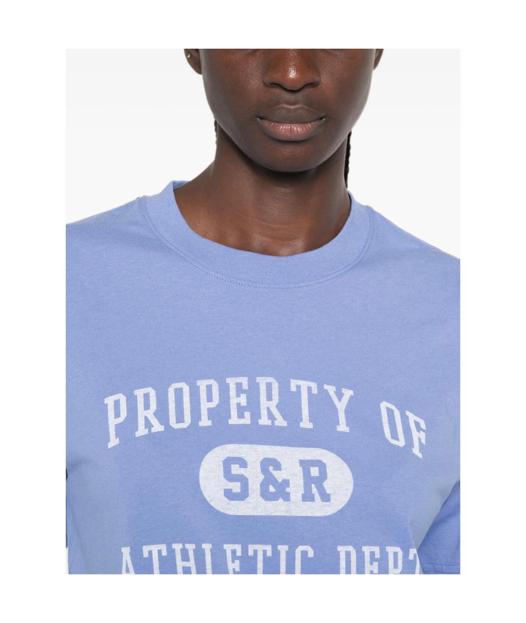 SPORTY AND RICH Синяя футболка, фото 5