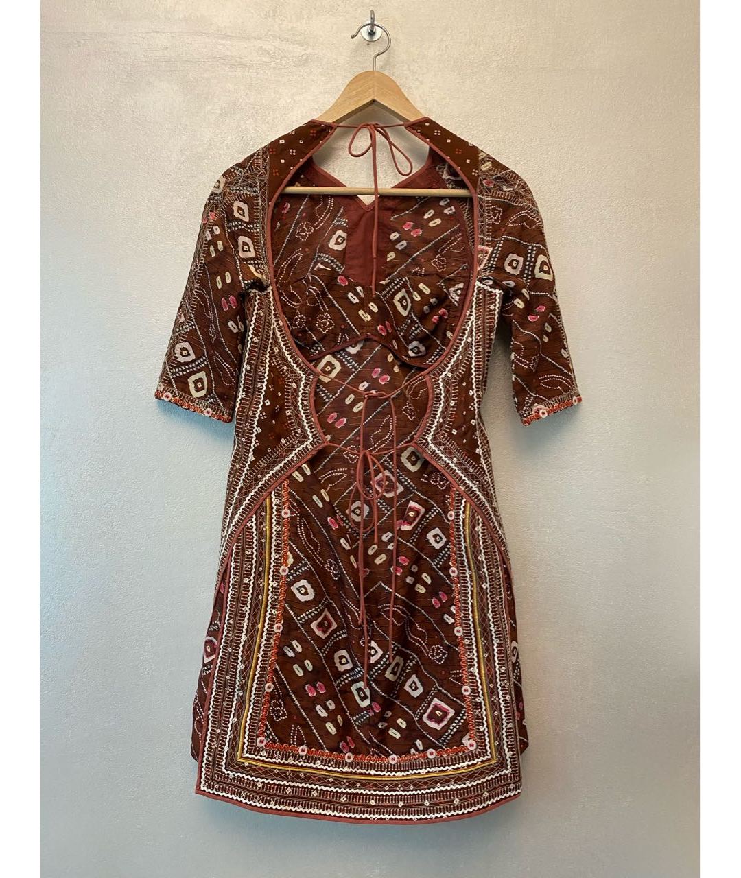 ISABEL MARANT Бордовое шелковое повседневное платье, фото 5