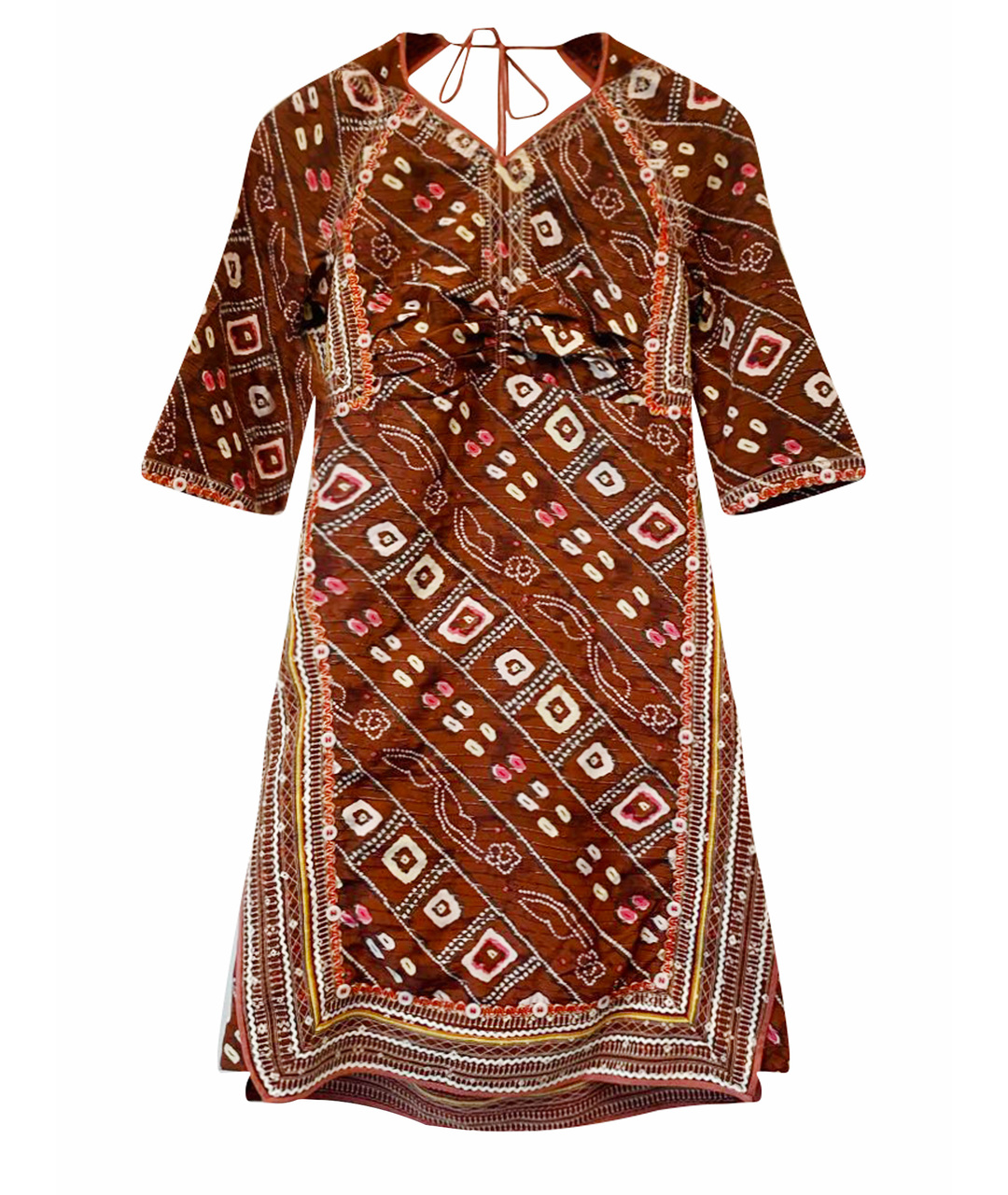 ISABEL MARANT Бордовое шелковое повседневное платье, фото 1