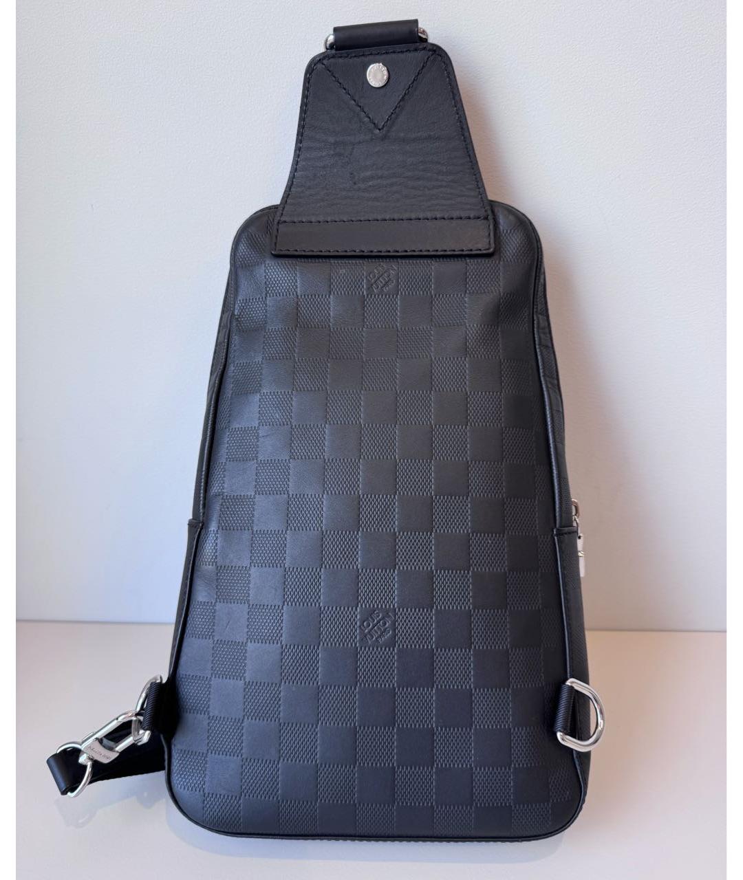LOUIS VUITTON Черная кожаная сумка на плечо, фото 4