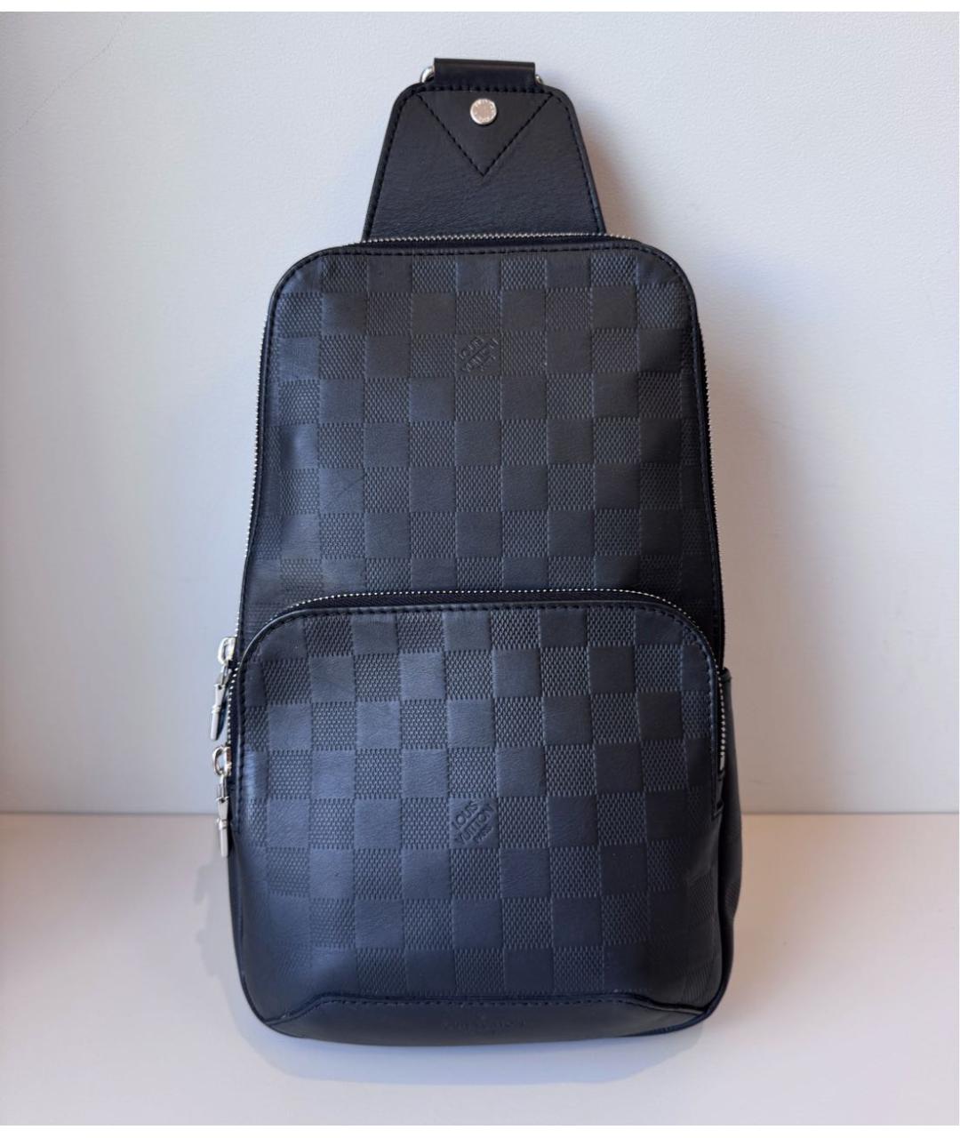 LOUIS VUITTON Черная кожаная сумка на плечо, фото 2