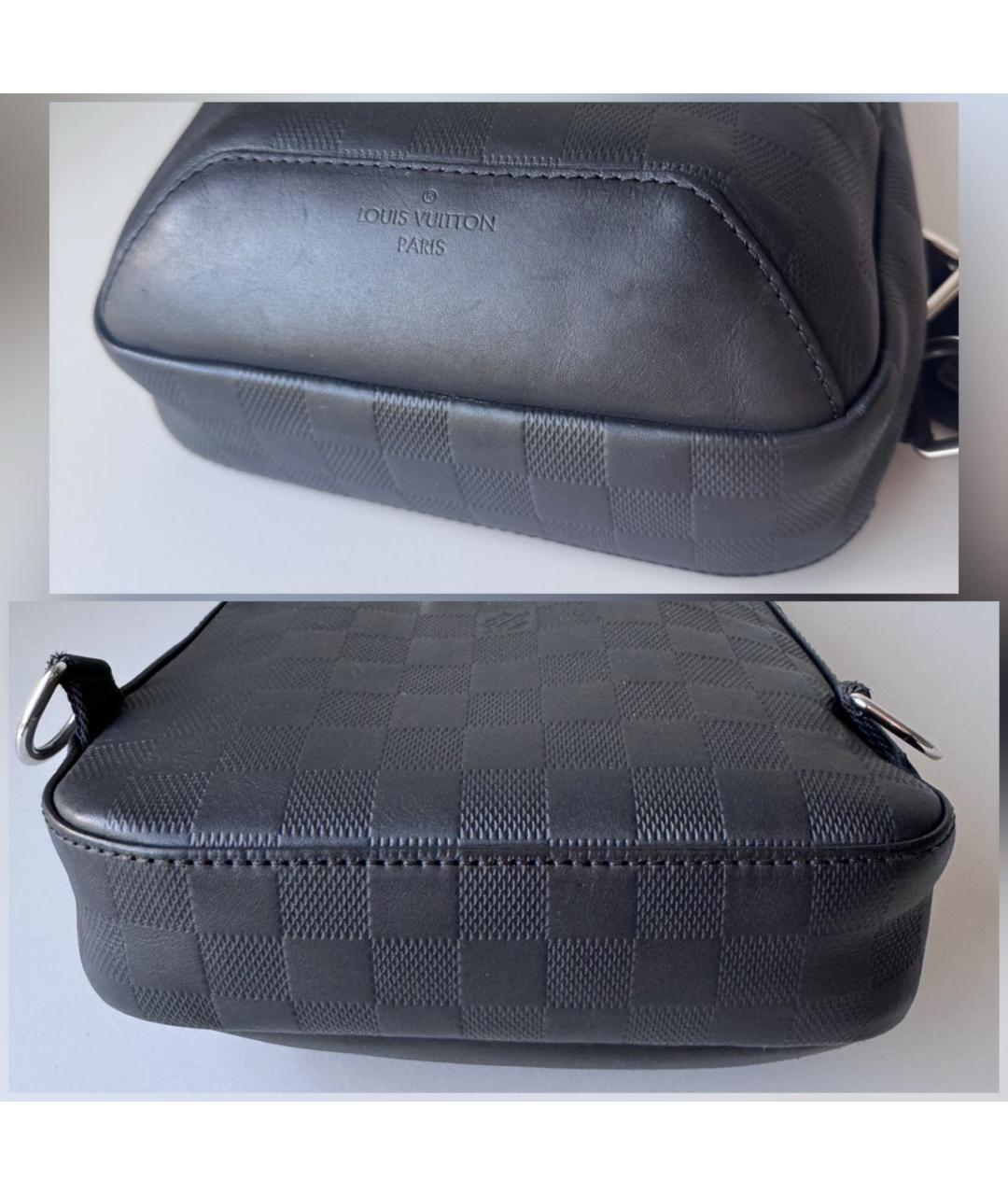 LOUIS VUITTON Черная кожаная сумка на плечо, фото 7