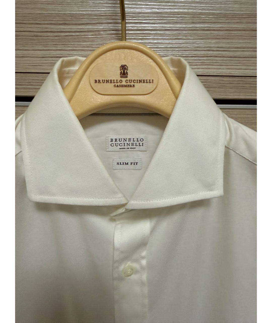 BRUNELLO CUCINELLI Белая хлопковая классическая рубашка, фото 3