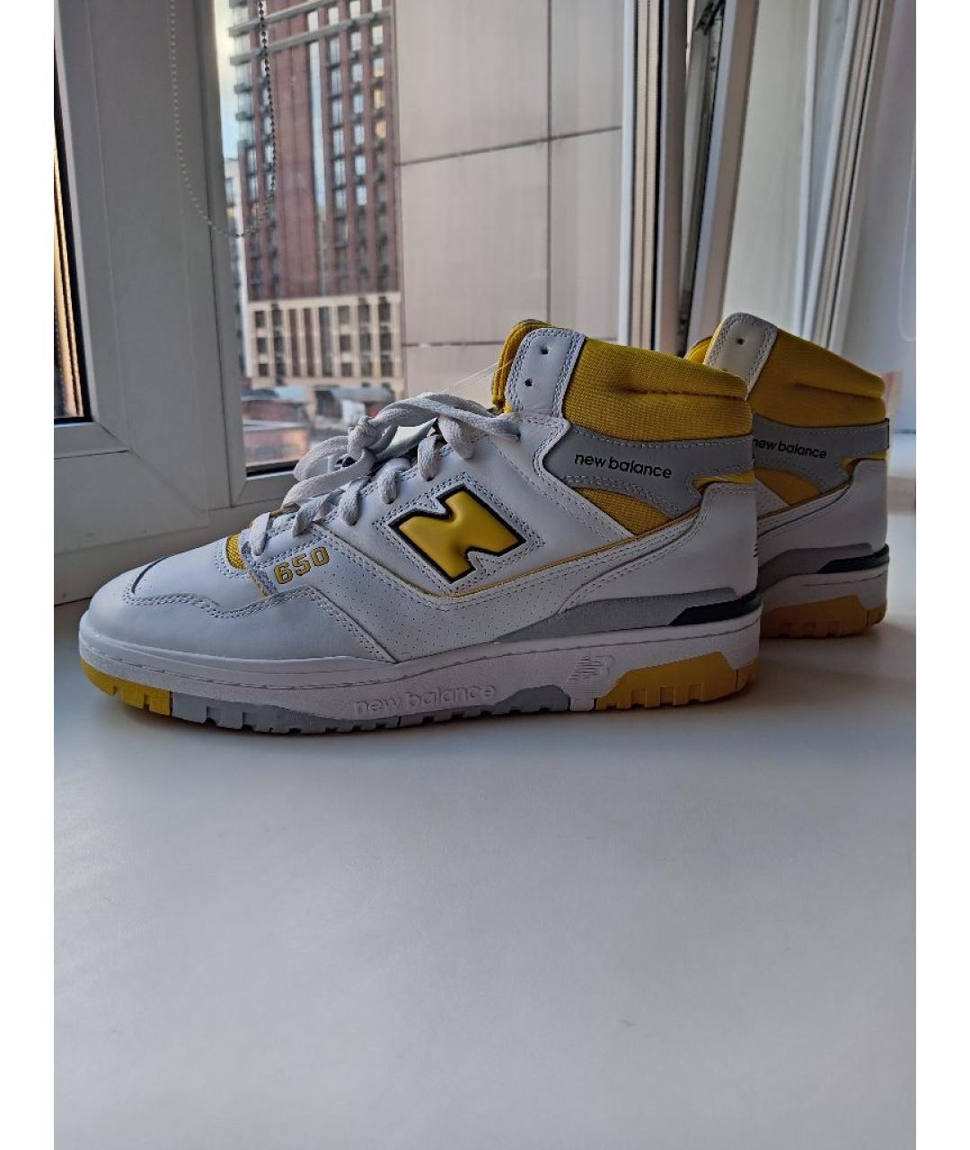 NEW BALANCE Белые кожаные высокие кроссовки / кеды, фото 9