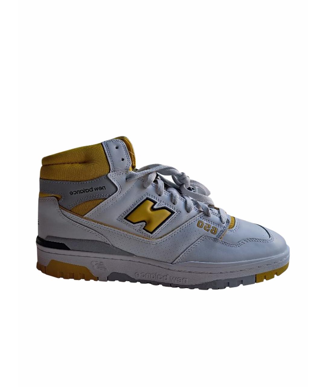 NEW BALANCE Белые кожаные высокие кроссовки / кеды, фото 1