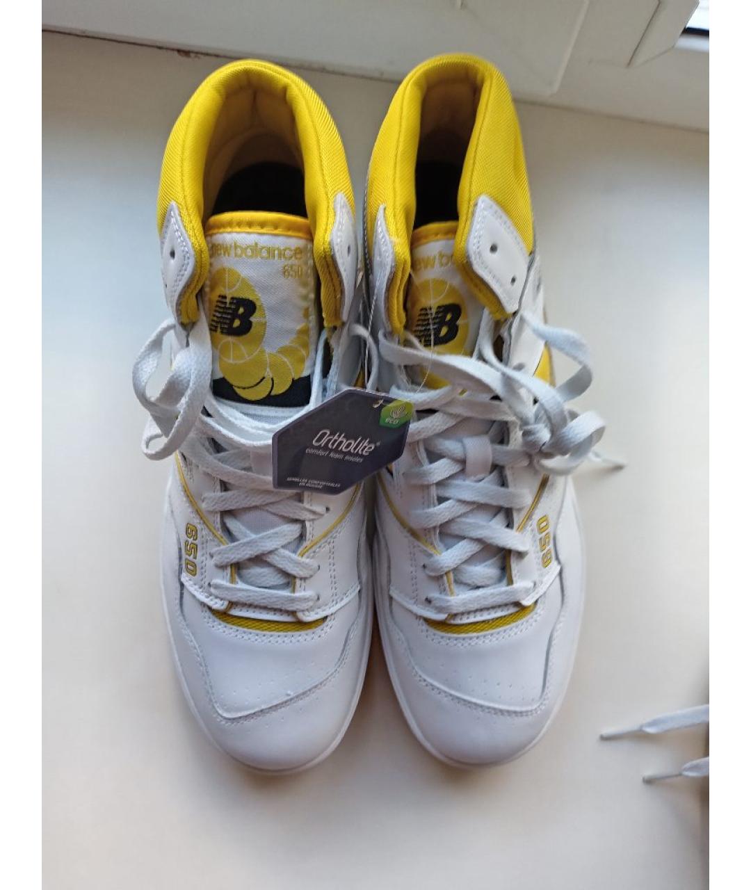 NEW BALANCE Белые кожаные высокие кроссовки / кеды, фото 2