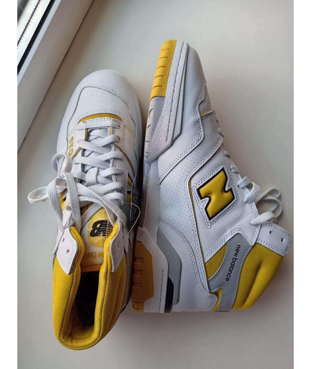 NEW BALANCE Белые кожаные высокие кроссовки / кеды, фото 3