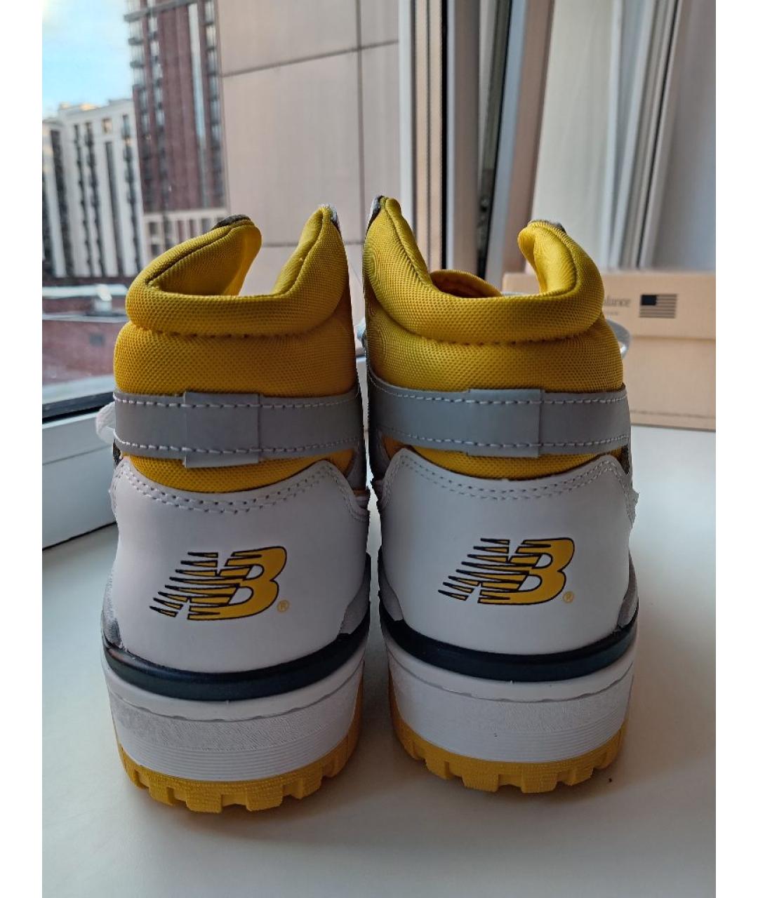 NEW BALANCE Белые кожаные высокие кроссовки / кеды, фото 4