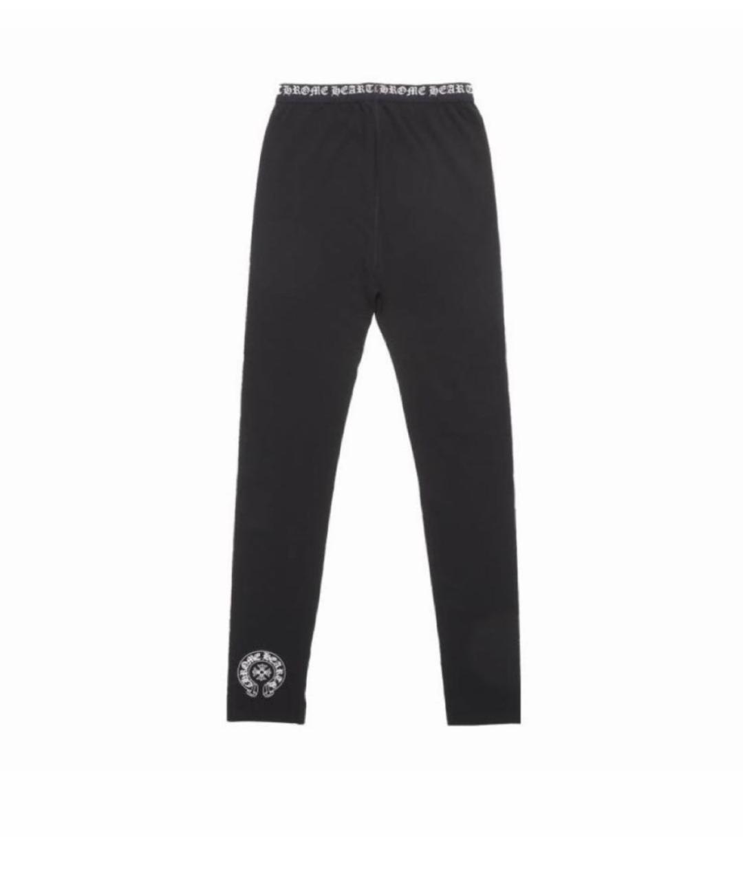 CHROME HEARTS Черные хлопко-эластановые леггинсы и велосипедки, фото 6