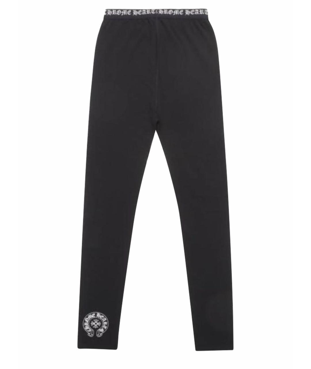 CHROME HEARTS Черные хлопко-эластановые леггинсы и велосипедки, фото 1