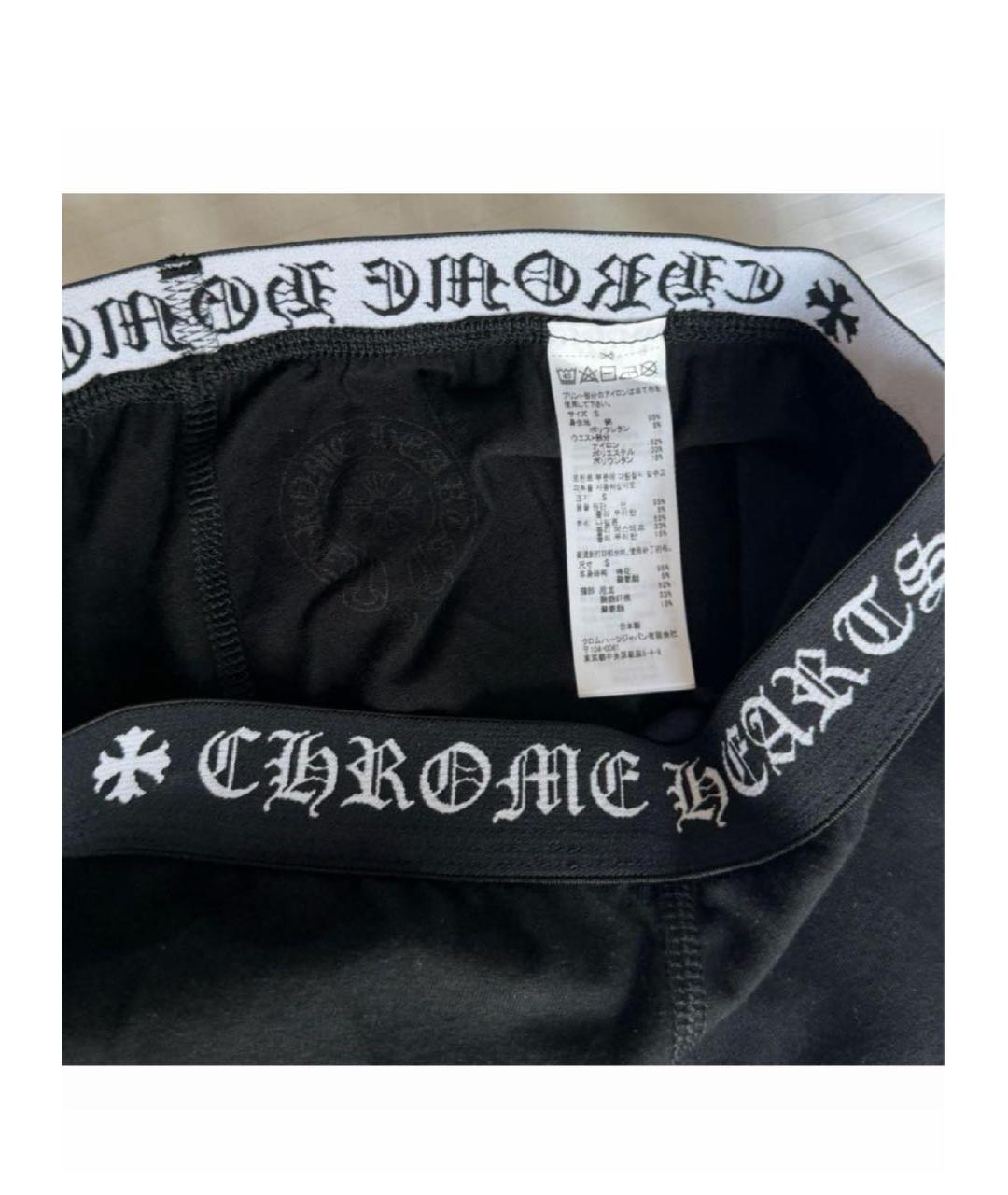 CHROME HEARTS Черные хлопко-эластановые леггинсы и велосипедки, фото 3