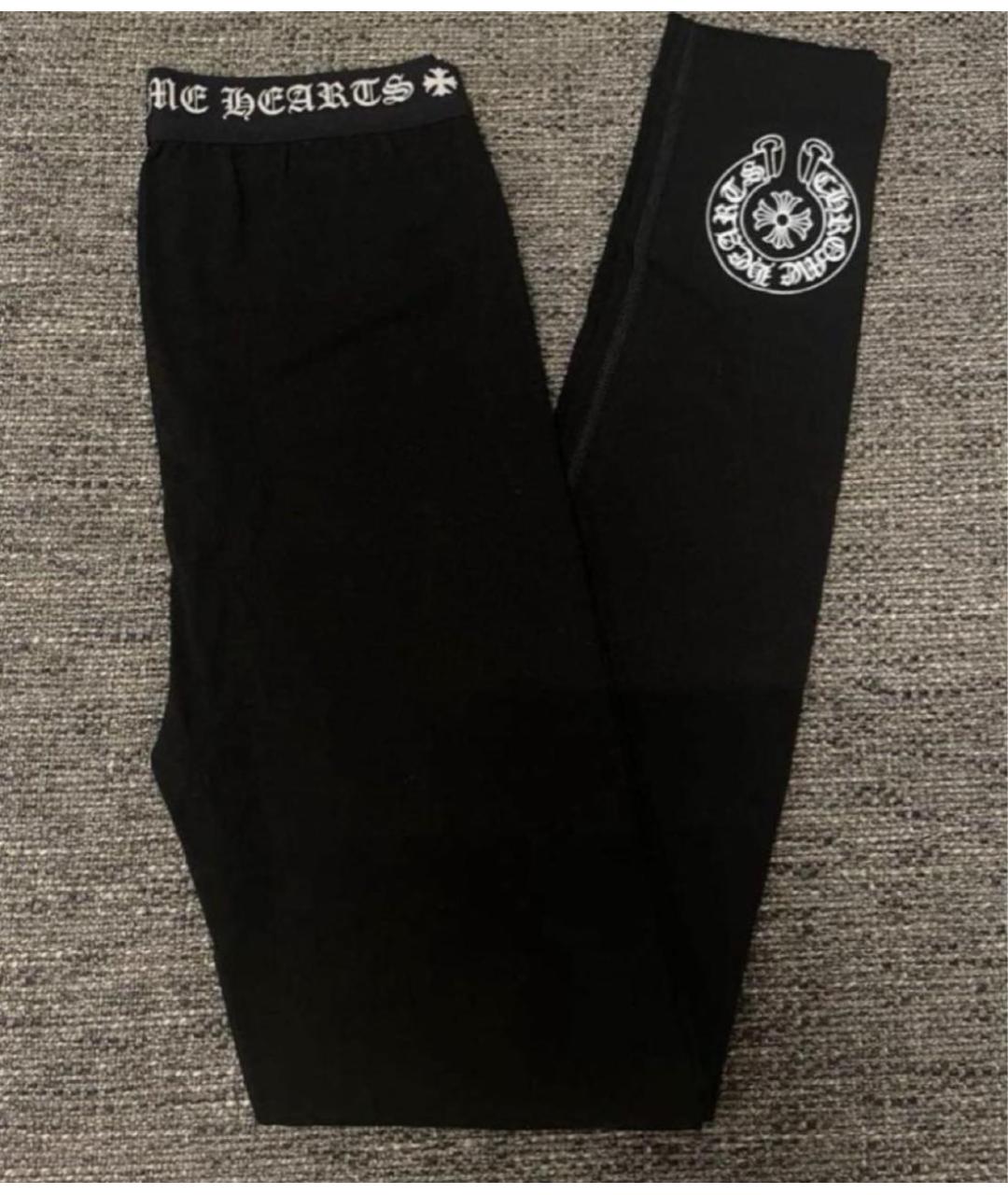 CHROME HEARTS Черные хлопко-эластановые леггинсы и велосипедки, фото 4