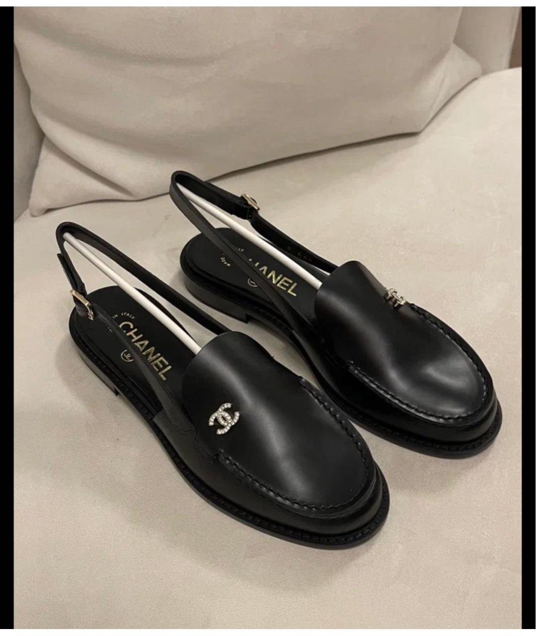 CHANEL Черные кожаные лоферы, фото 7