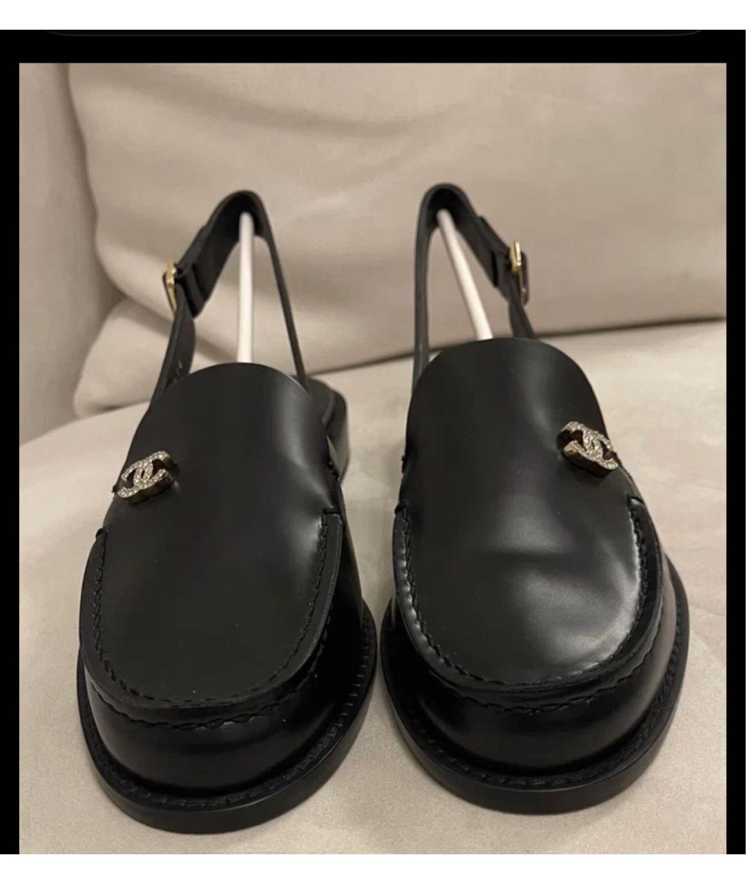 CHANEL Черные кожаные лоферы, фото 2