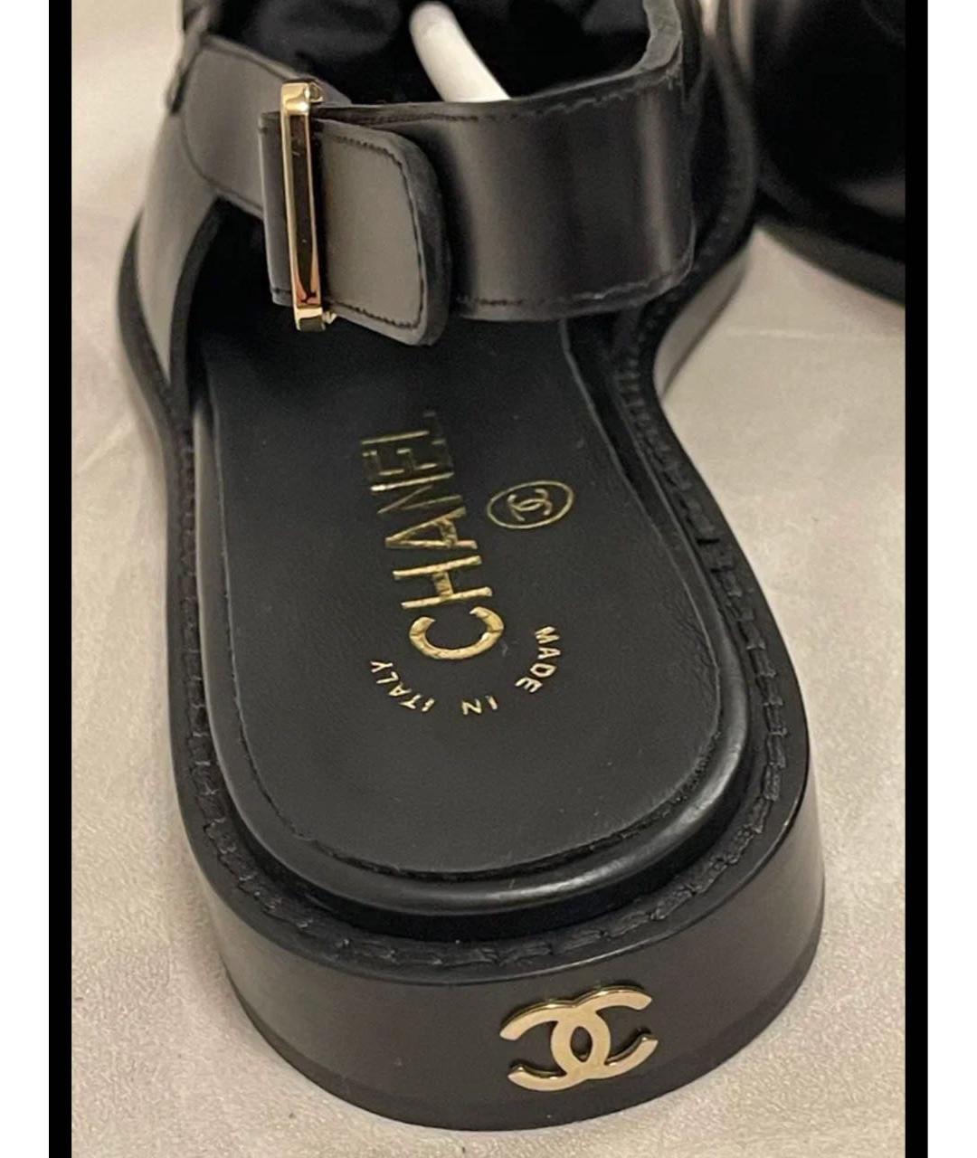 CHANEL Черные кожаные лоферы, фото 5