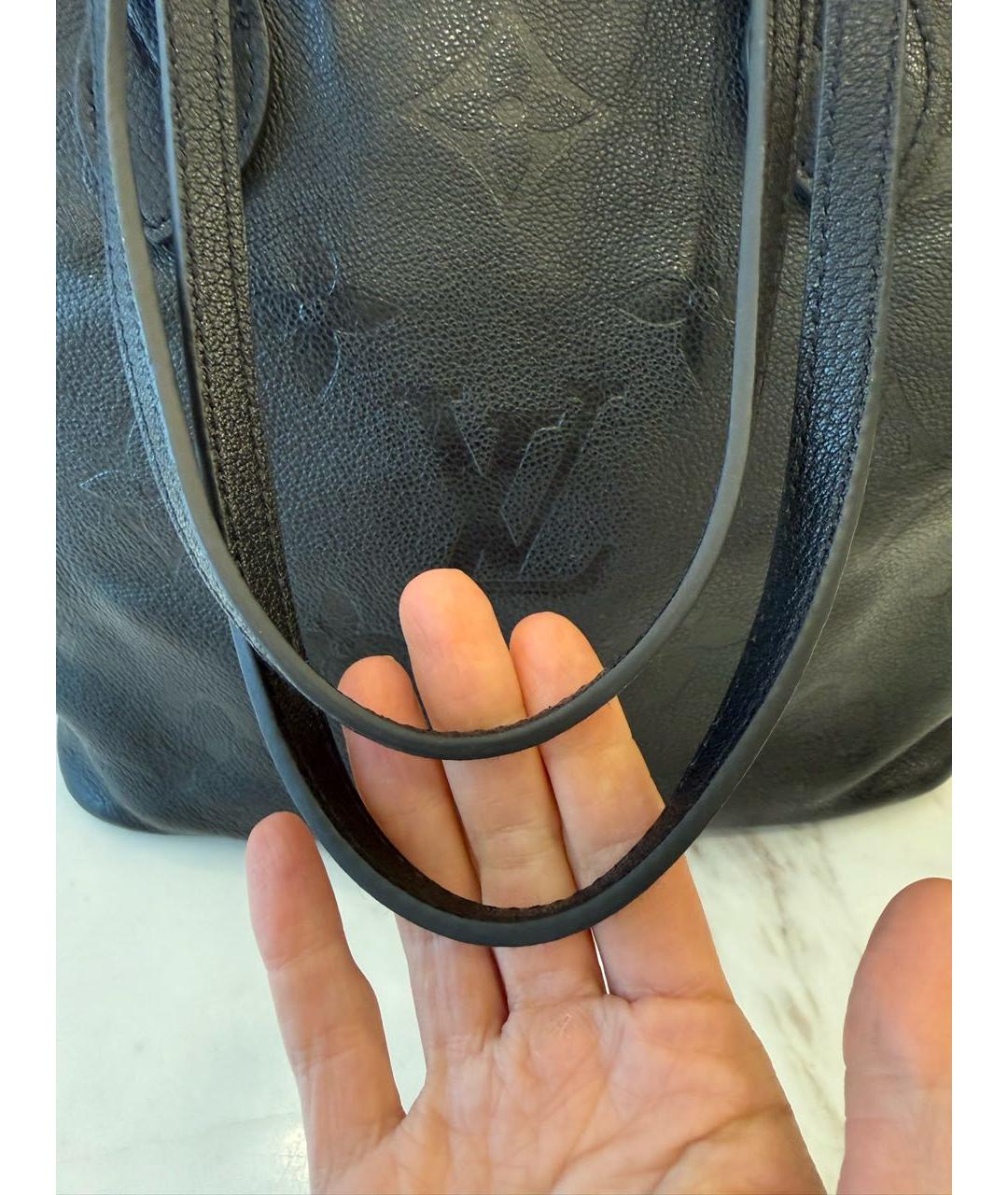 LOUIS VUITTON Черная кожаная сумка тоут, фото 2