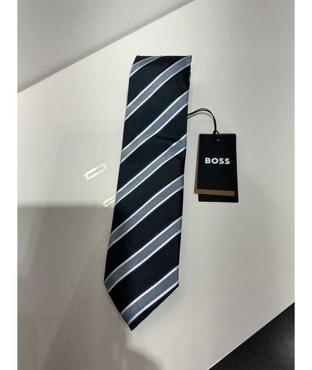 HUGO BOSS Синий шелковый галстук, фото 4