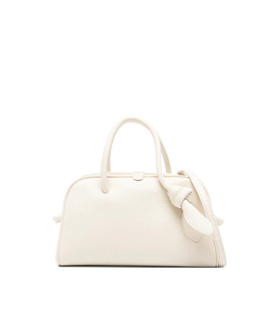 JACQUEMUS Белая кожаная сумка тоут, фото 1