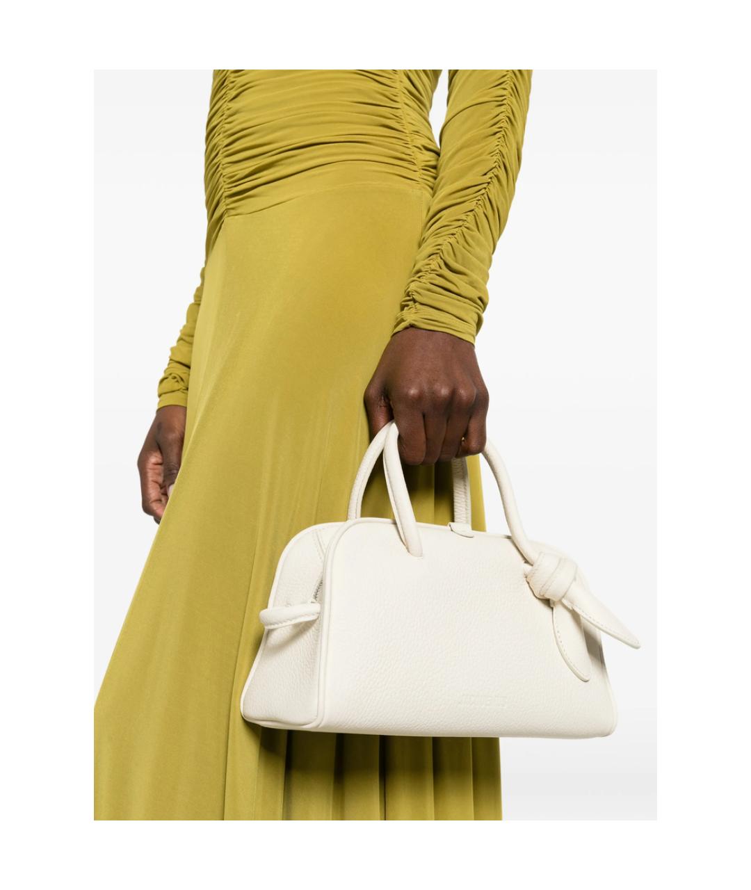 JACQUEMUS Белая кожаная сумка тоут, фото 2