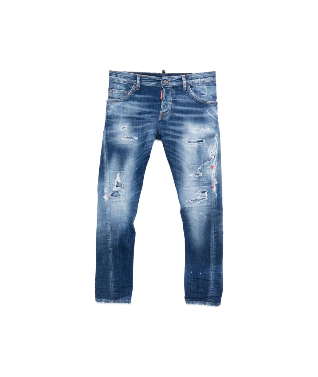 DSQUARED2 Синие хлопковые прямые джинсы, фото 1