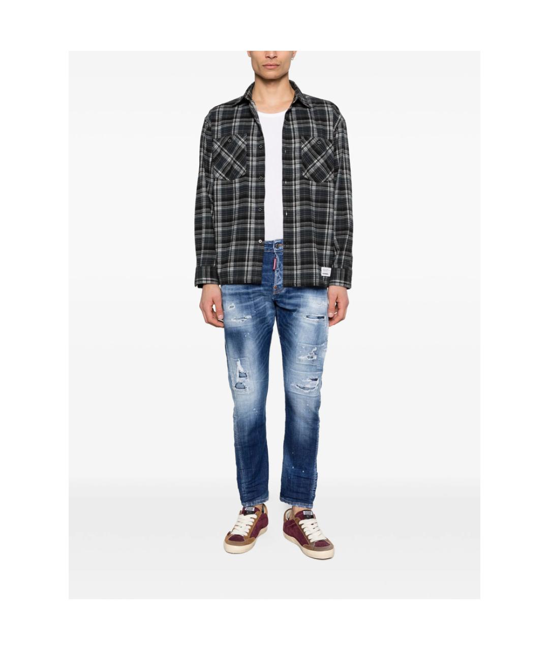 DSQUARED2 Синие хлопковые прямые джинсы, фото 5