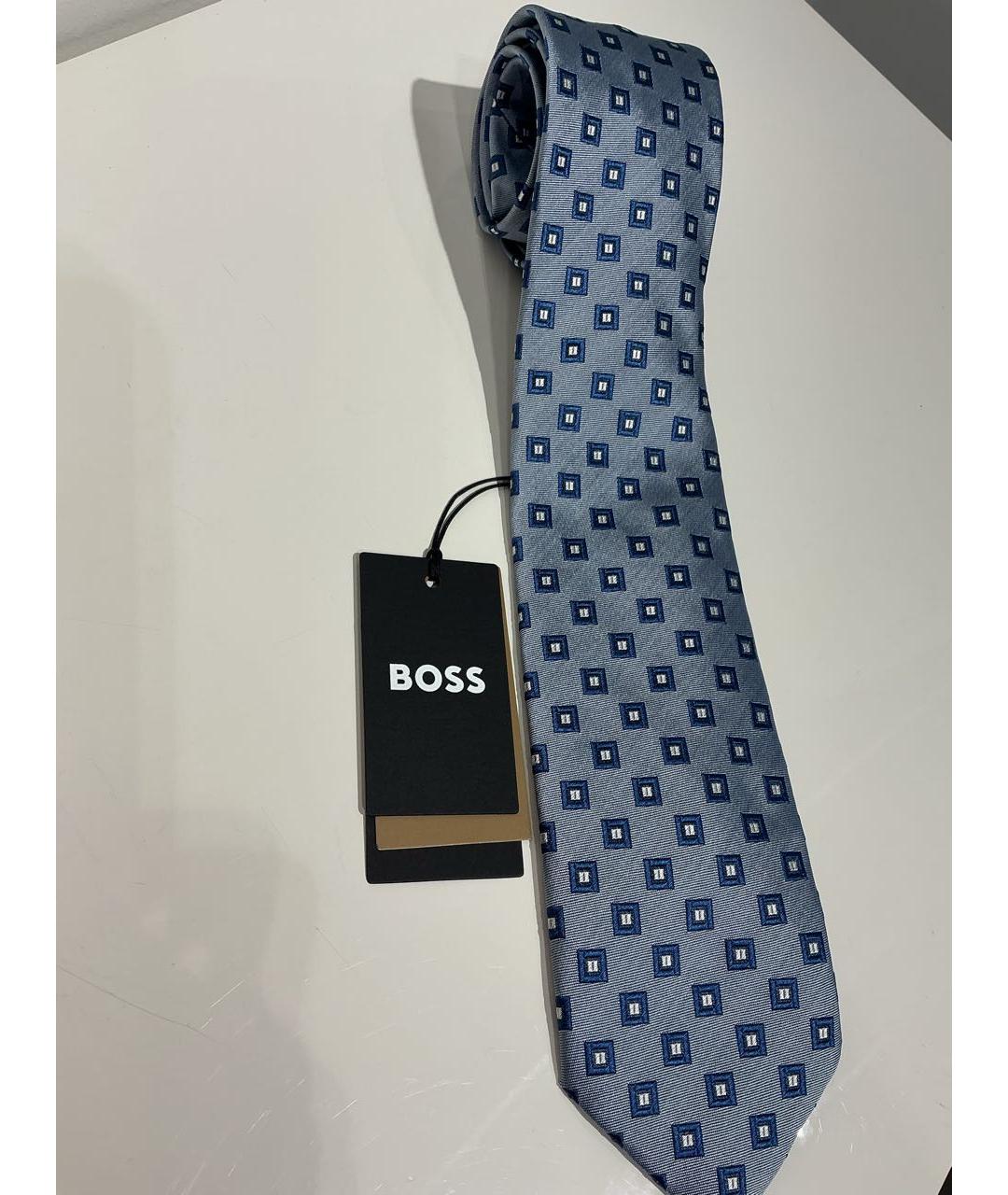 HUGO BOSS Голубой шелковый галстук, фото 2