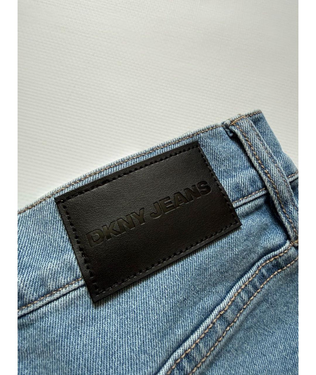 DKNY Голубые хлопко-эластановые прямые джинсы, фото 4