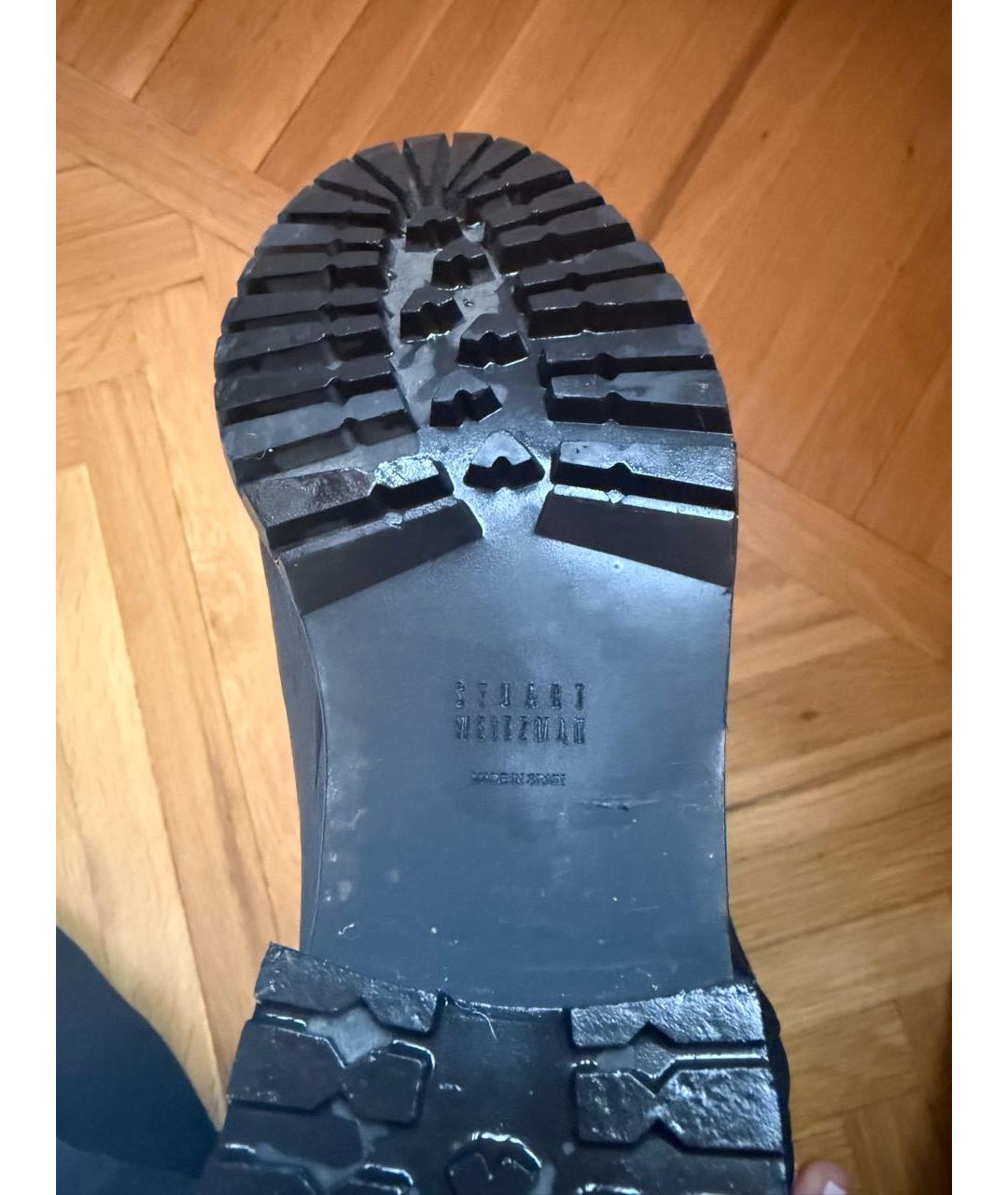 STUART WEITZMAN Черные кожаные сапоги, фото 5