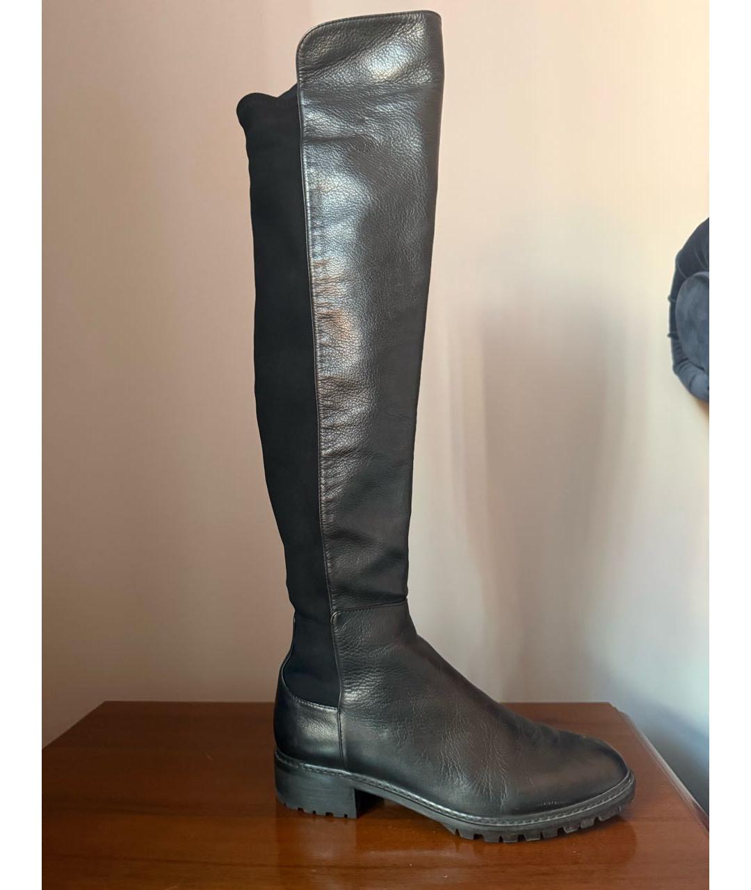 STUART WEITZMAN Черные кожаные сапоги, фото 6