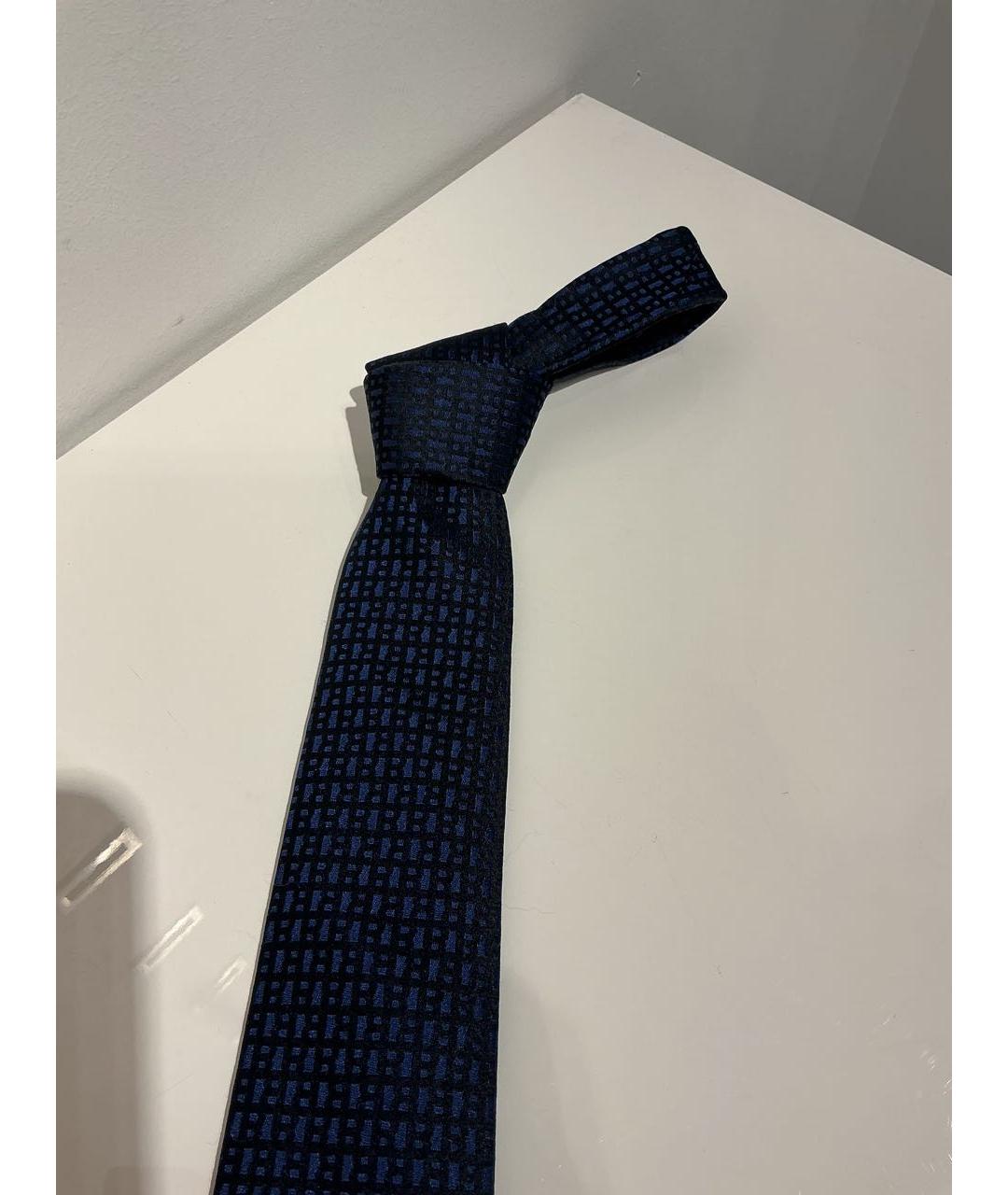 HUGO BOSS Темно-синий шелковый галстук, фото 3