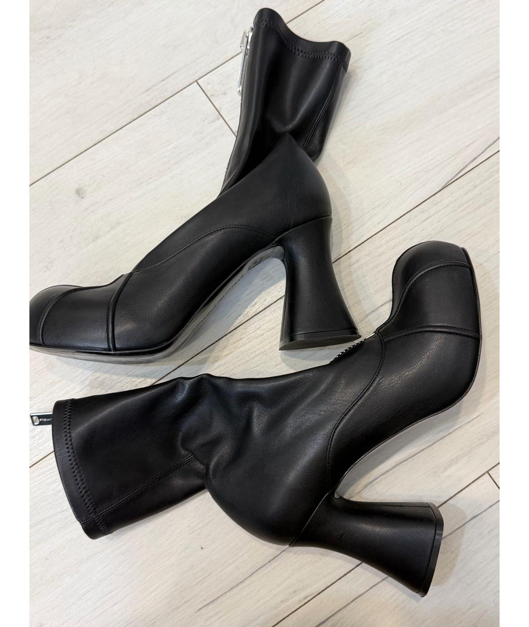 STELLA MCCARTNEY Черные кожаные ботильоны, фото 3
