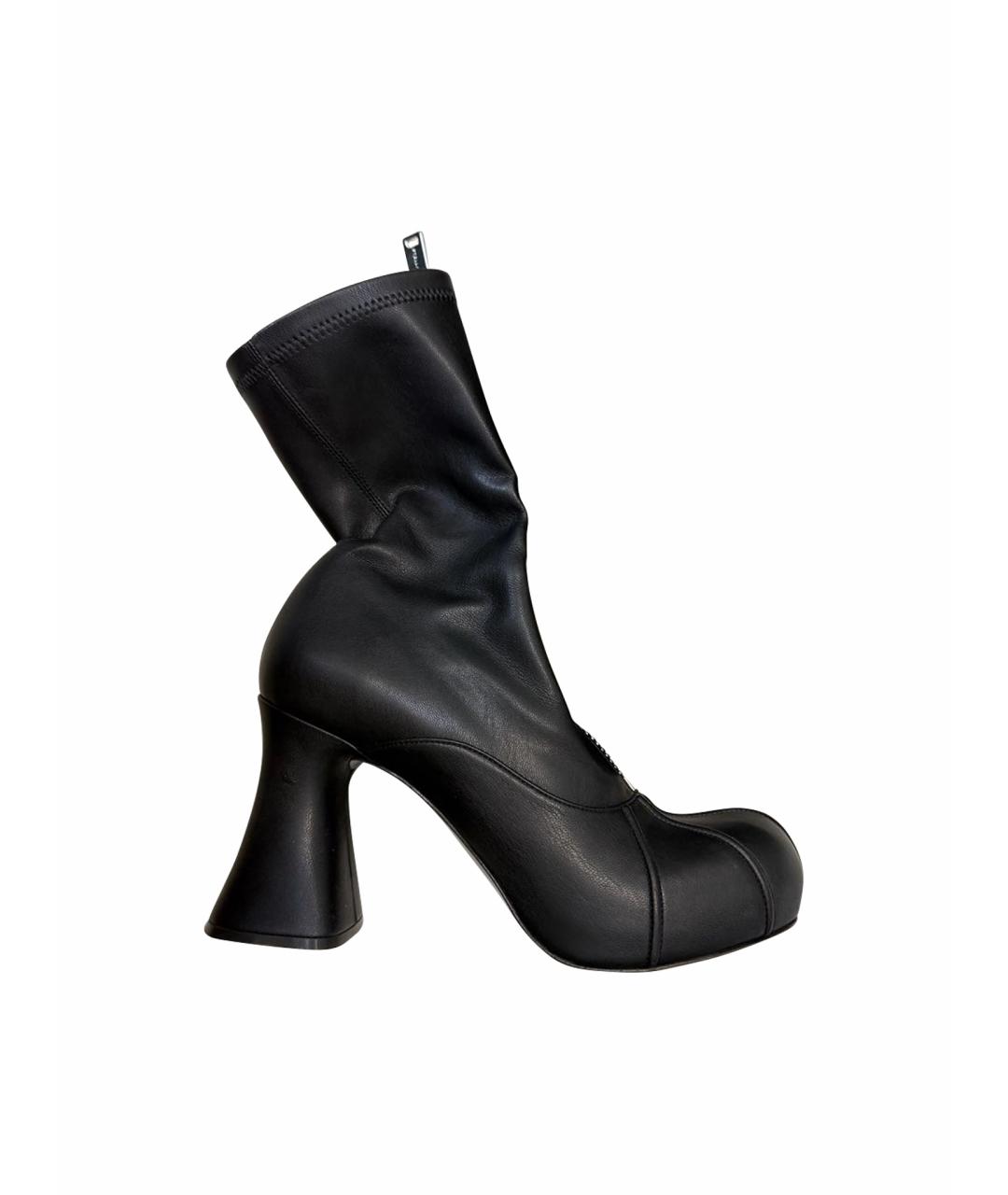 STELLA MCCARTNEY Черные кожаные ботильоны, фото 1