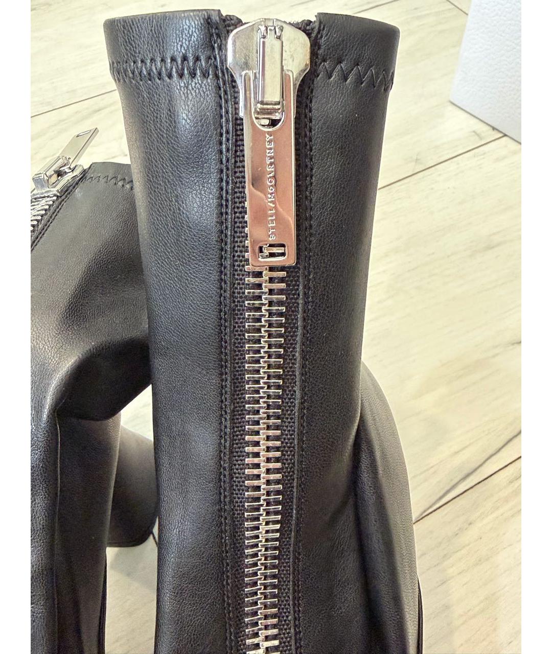 STELLA MCCARTNEY Черные кожаные ботильоны, фото 2