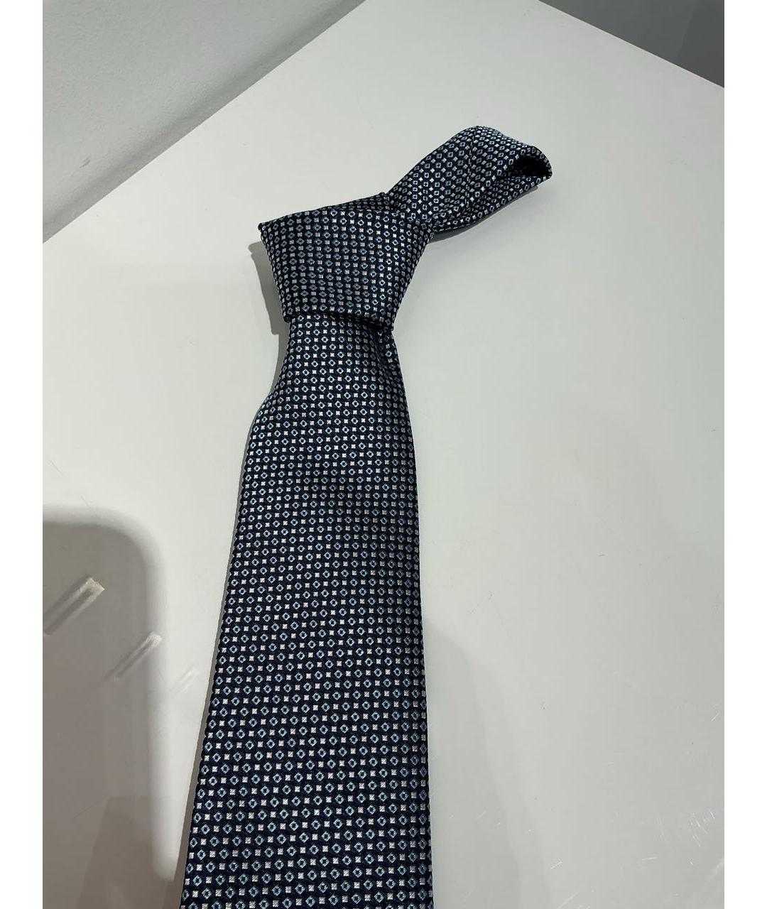 HUGO BOSS Синий шелковый галстук, фото 3