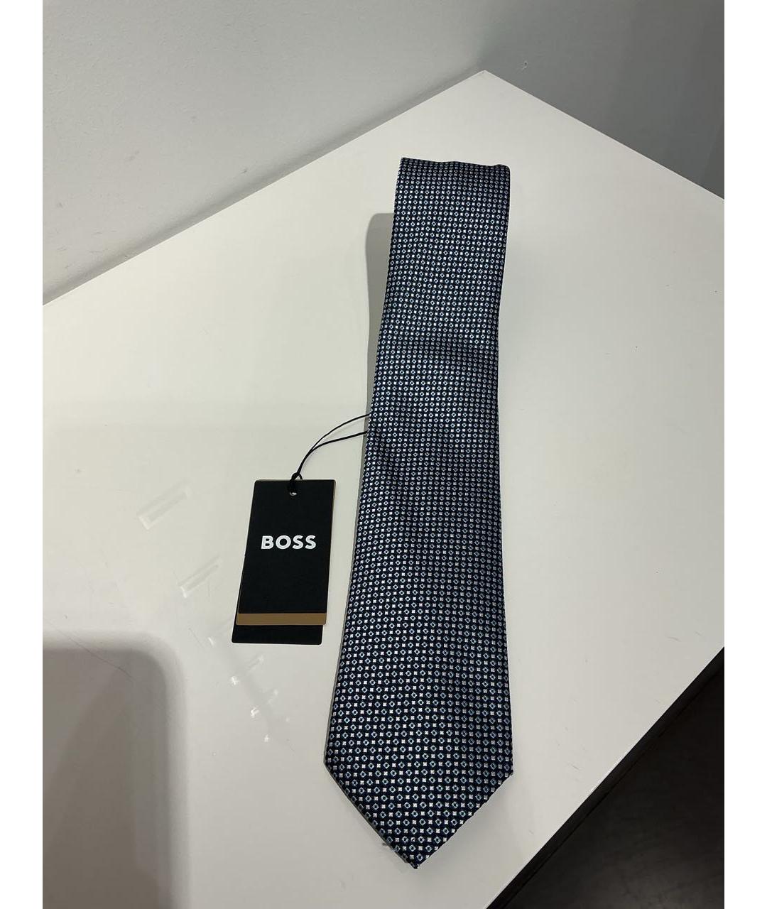 HUGO BOSS Синий шелковый галстук, фото 4