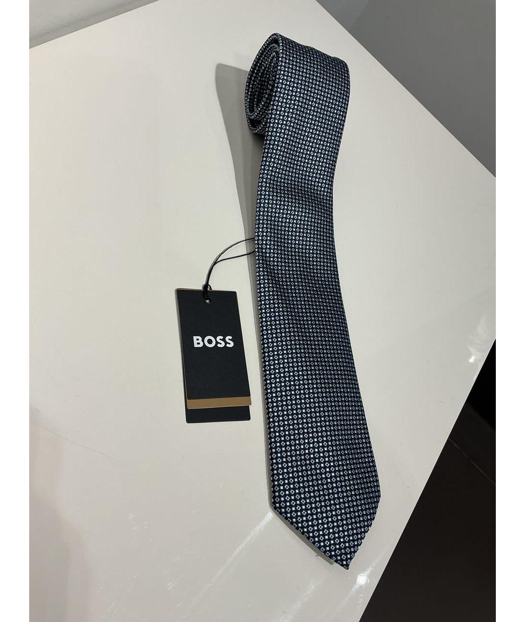 HUGO BOSS Синий шелковый галстук, фото 2