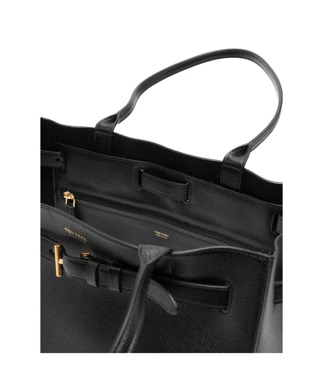 TOM FORD Черная кожаная сумка тоут, фото 2