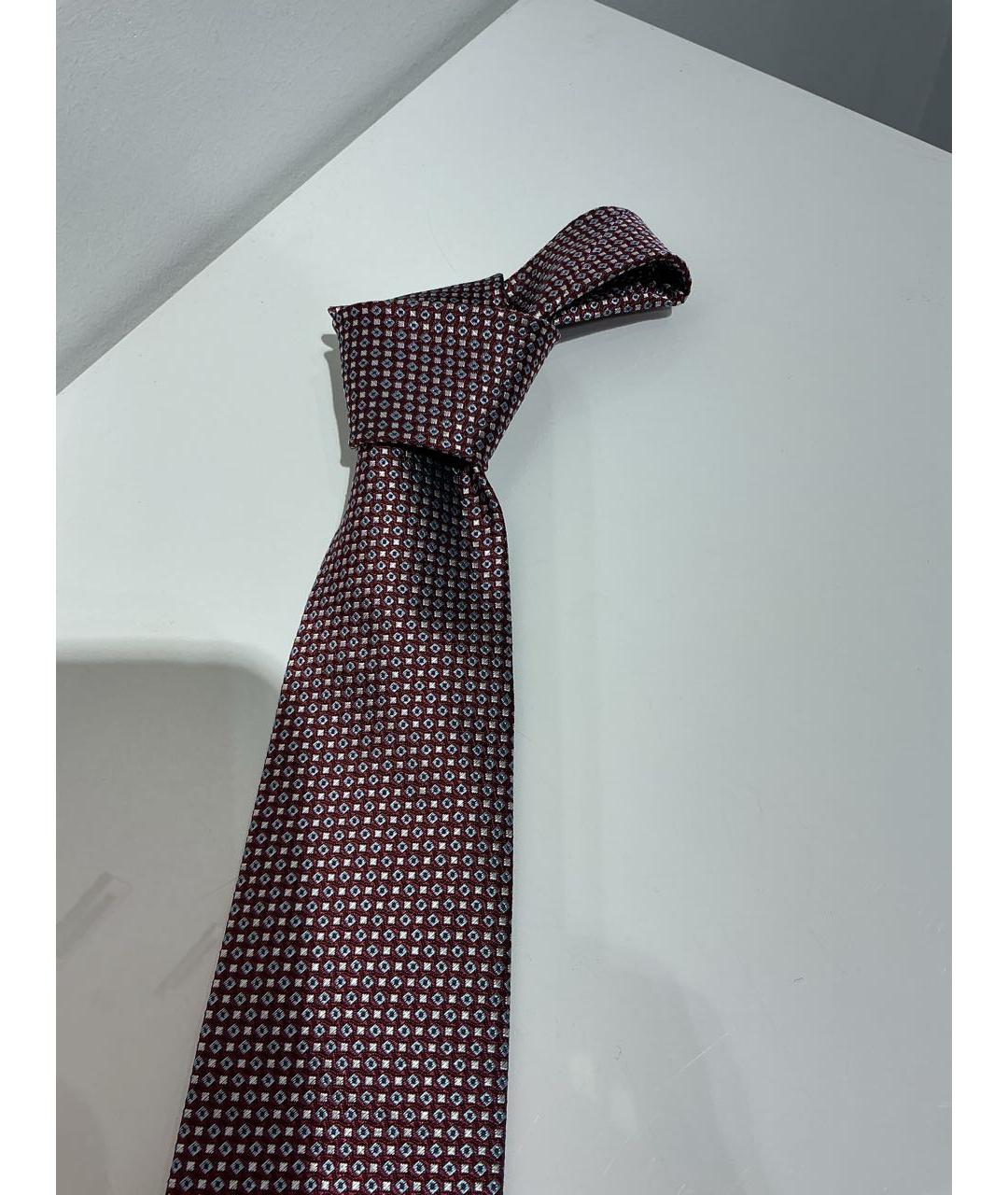 HUGO BOSS Бордовый шелковый галстук, фото 3