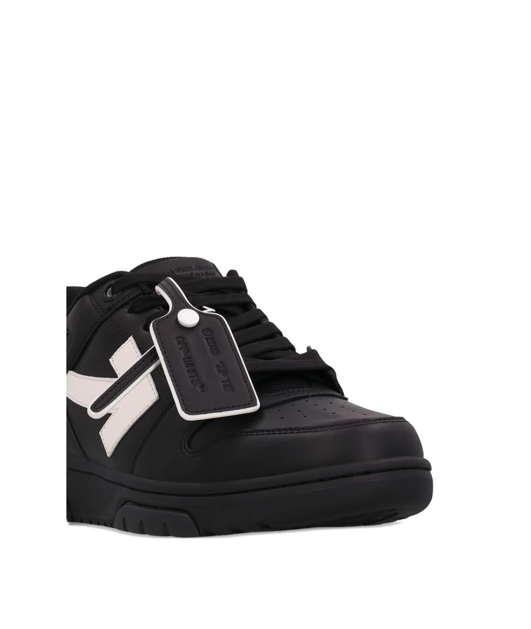 OFF-WHITE Черные кожаные низкие кроссовки / кеды, фото 6