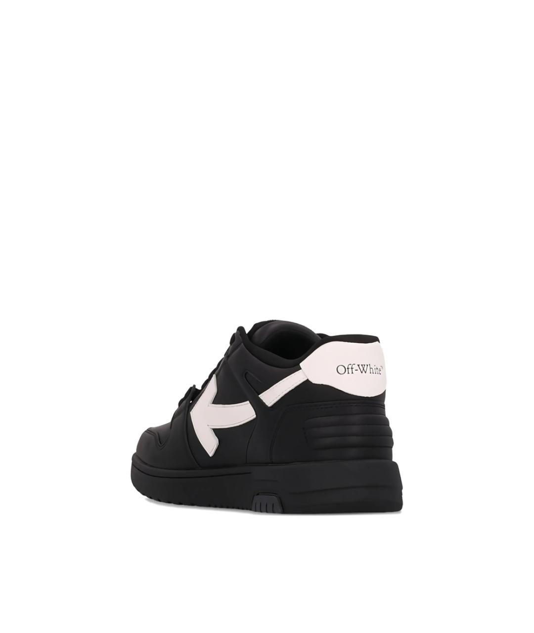 OFF-WHITE Черные кожаные низкие кроссовки / кеды, фото 3