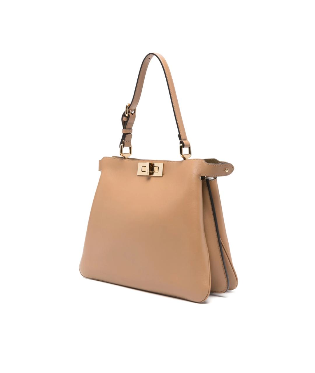 FENDI Коричневая кожаная сумка тоут, фото 5