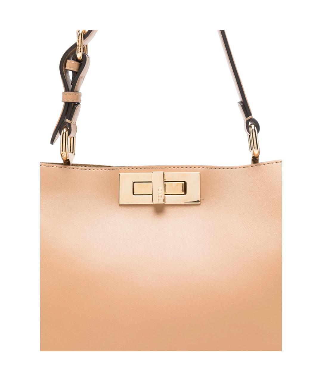 FENDI Коричневая кожаная сумка тоут, фото 3