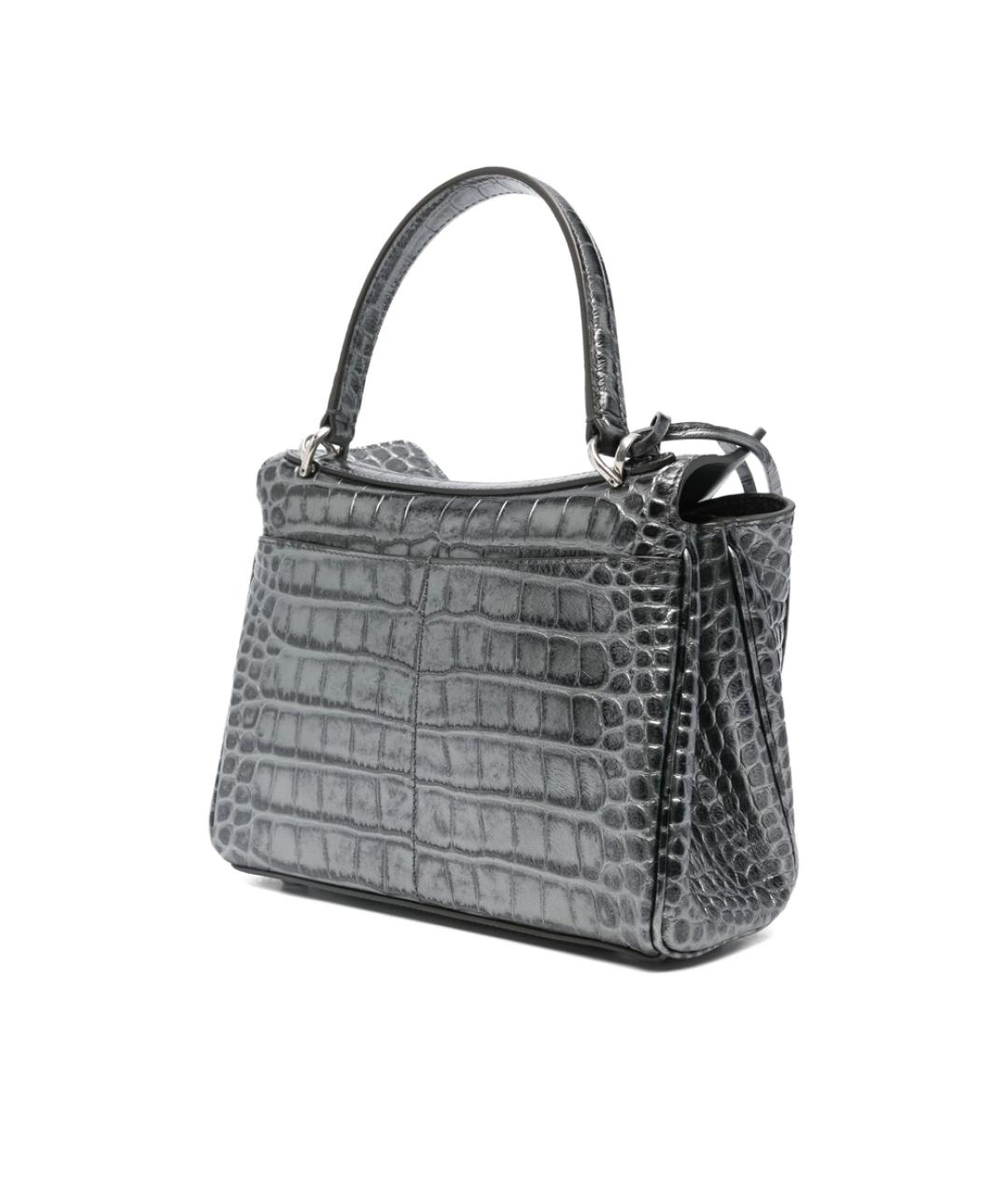 BALENCIAGA Серебряная кожаная сумка тоут, фото 4