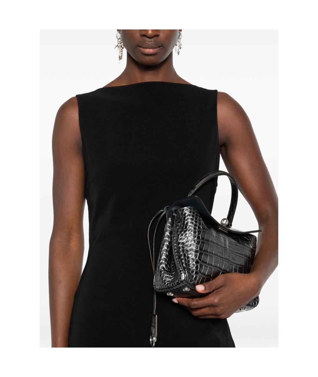 BALENCIAGA Серебряная кожаная сумка тоут, фото 2