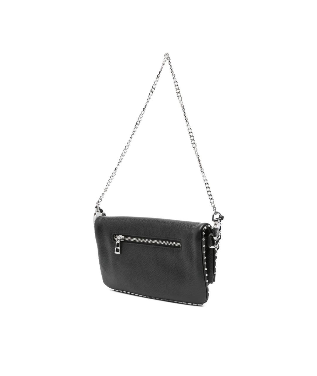 ZADIG & VOLTAIRE Черная кожаная сумка через плечо, фото 3